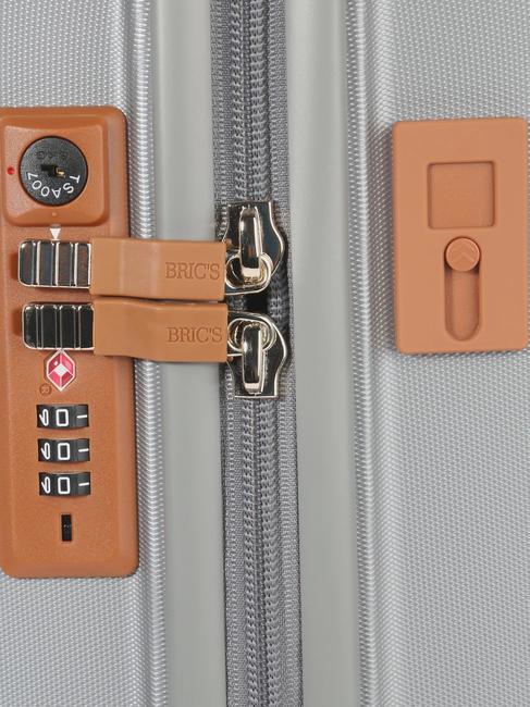 CAPRI Cărucior foarte mare cu port USB SILVER - Trolere rigide