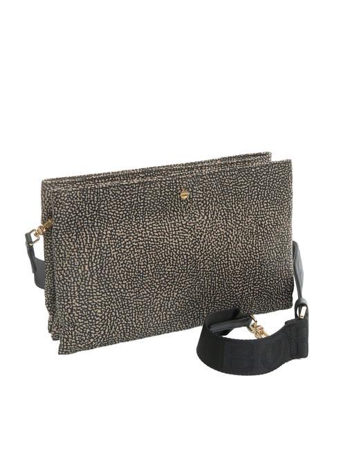 L'ECOLE NYLON Geanta de umar cu trei compartimente OP / NATURAL / NEGRU - Genți femei