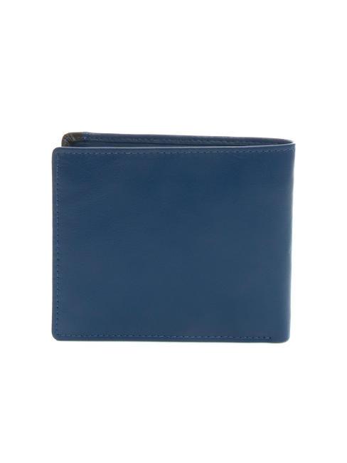 STRIPE portofel din piele de 8cc bleumarin/maro - Portofele bărbați