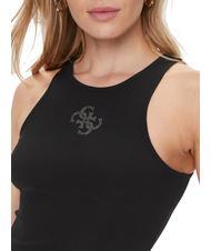 GUESS ROUND GUENDALINA Top cu logo-ul frontal jetbla - tricou - 3