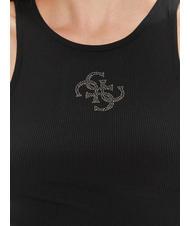 GUESS ROUND GUENDALINA Top cu logo-ul frontal jetbla - tricou - 4