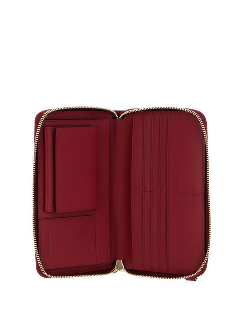 CIRCLE  Portofel Zip Around din piele roșu 6 - Portofele femei