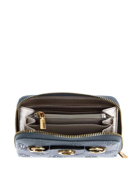IZZY PEONY Portofel mediu cu fermoar logo din denim ușor - Portofele femei