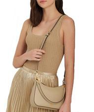 RALPH LAUREN DANNI Geanta de umar, cu bareta de umar, din piele bej deschis29 - Genți femei - 5