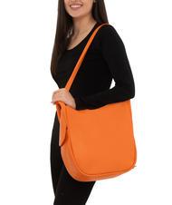 LESAC TRIO Rucsac din piele ciocanita portocale - Genți femei - 6