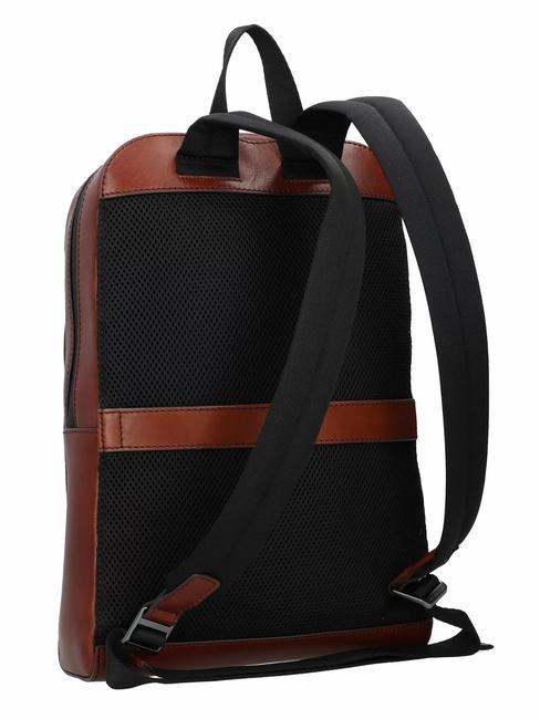 DAMIANO Rucsac din piele pentru laptop de 14". Maro / Ruteniu - Rucsacuri pentru laptop