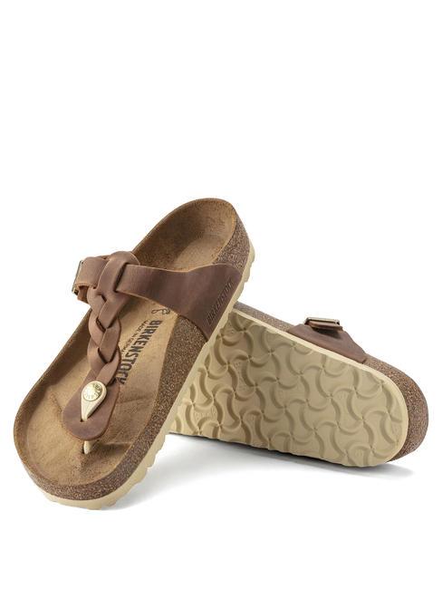 GIZEH Flip-flops din piele coniac - Pantofi unisex