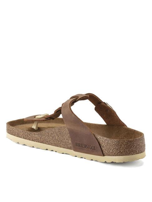 GIZEH Flip-flops din piele coniac - Pantofi unisex