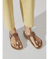 BIRKENSTOCK GIZEH Flip-flops din piele coniac - Pantofi unisex - 8