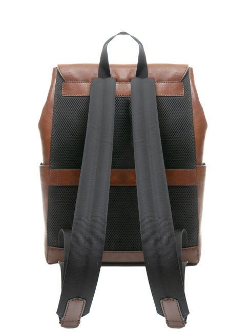 DAMIANO Rucsac din piele pentru laptop de 13". Maro / Ruteniu - Rucsacuri pentru laptop
