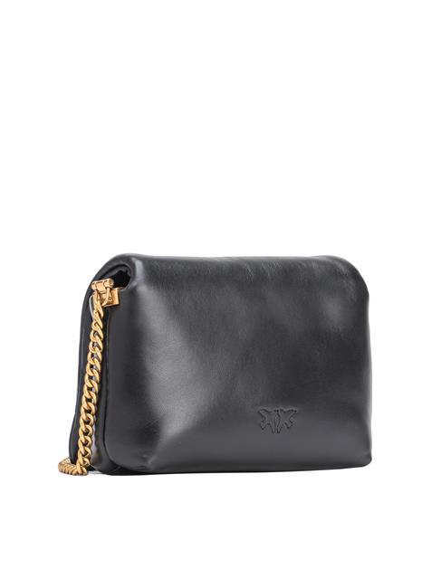 LOVE CLICK PUFF Mini geanta de umar din piele culoare bloc de limuzină neagră - Genți femei