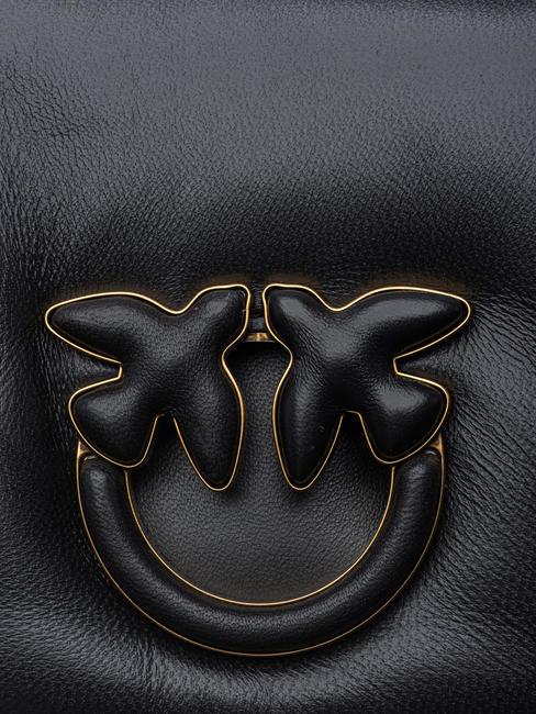 LOVE CLICK PUFF Mini geanta de umar din piele culoare bloc de limuzină neagră - Genți femei