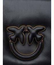 PINKO LOVE CLICK PUFF Mini geanta de umar din piele culoare bloc de limuzină neagră - Genți femei - 4