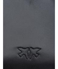 PINKO LOVE CLICK PUFF Mini geanta de umar din piele culoare bloc de limuzină neagră - Genți femei - 5