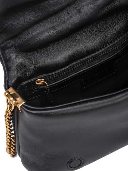 LOVE CLICK PUFF Mini geanta de umar din piele culoare bloc de limuzină neagră - Genți femei