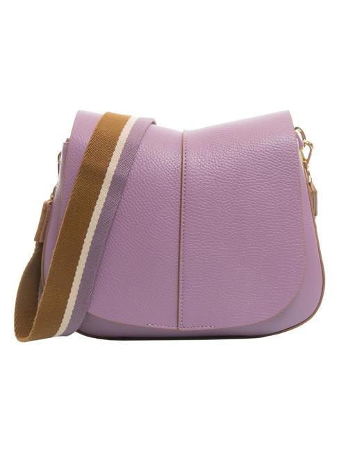 HELENA ROUND Geanta din piele cu curea dubla de umar argile violet - Genți femei