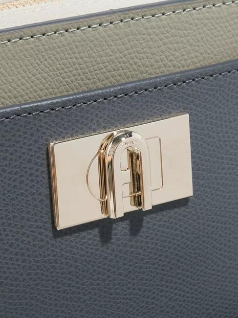 1927 Geanta mini din piele păm&acirc;nt/marmură cu perlă e - Genți femei