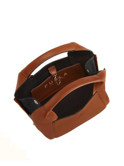 GILDA Genți mini din piele cu curea de umăr coniac / negru - Genți femei