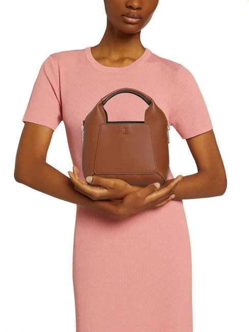 GILDA Genți mini din piele cu curea de umăr coniac / negru - Genți femei