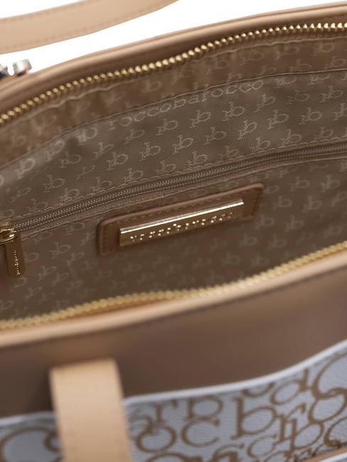 GIADA Geanta de cumparaturi cu curea de umar alb/piele de vaca - Genți femei