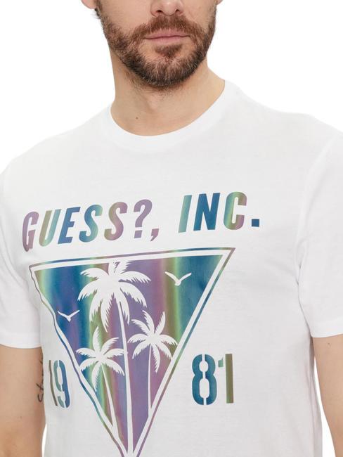 PALMS Tricou din bumbac alb purpuriu - tricou