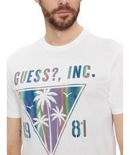 GUESS PALMS Tricou din bumbac alb purpuriu - tricou - 3