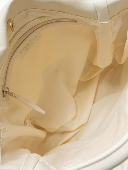 DALILA  Geanta de mana, cu bareta de umar fildeș alb - Genți femei