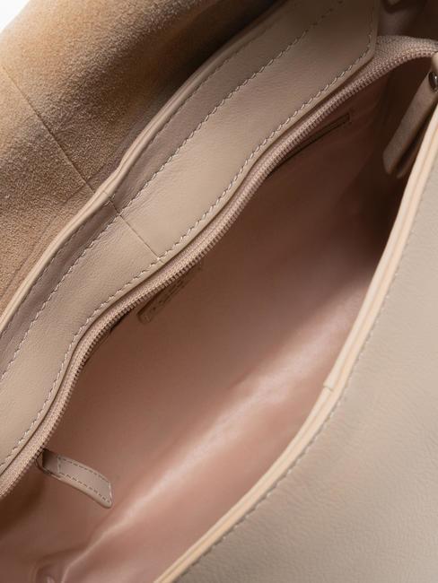 SHIRLEY Geanta de mana, cu bareta de umar, din piele PULBERE - Genți femei