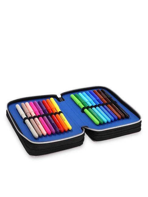 1907 Trusa cu 3 fermoare cu trusa școlară negru - Penare și accesorii