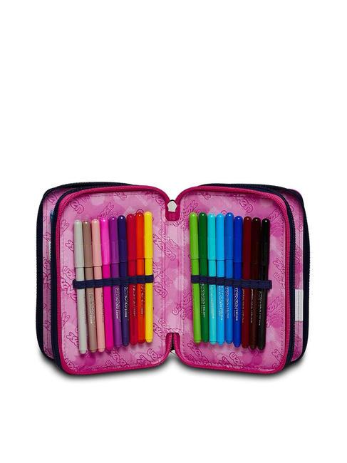 CLOUDY SHAPES Trusa cu 3 fermoare cu trusa școlară Bluedeep - Penare și accesorii