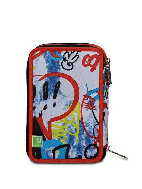 EVER DRIFT BOY Trusa cu 3 fermoare cu trusa școlară portocala rosie - Penare și accesorii