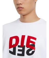 DIESEL S-GIRK Hanorac din bumbac cu gât alb - hanorace - 3