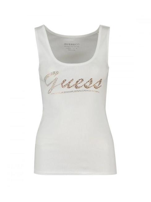 LOGO GLITTER Top din bumbac alb purpuriu - tricou
