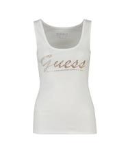 GUESS LOGO GLITTER Top din bumbac alb purpuriu - tricou - 2