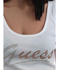 GUESS LOGO GLITTER Top din bumbac alb purpuriu - tricou - 4