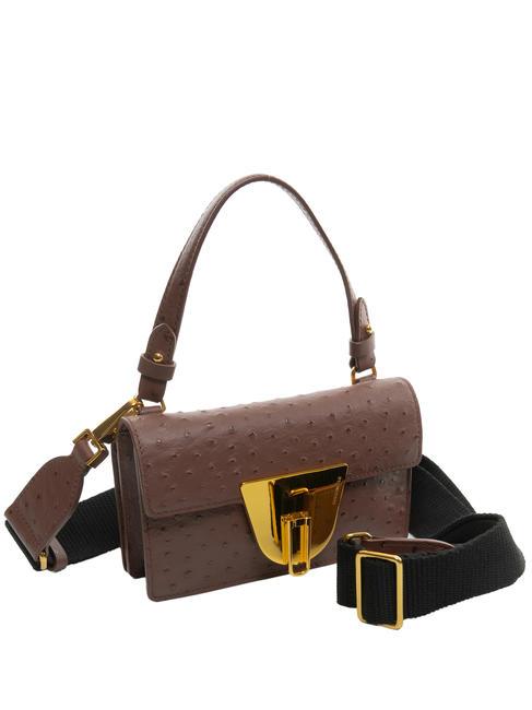 NICO OSTRICH Mini geanta din piele imprimata roşcovă - Genți femei