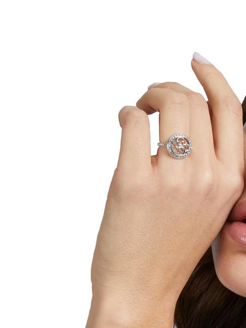 LIFE IN 4G Inel cu logo si cristale SILVER - Inele