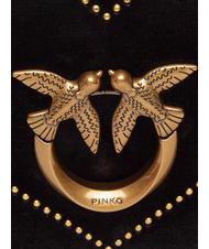 PINKO LOVE CLICK Geanta mini din catifea cu crampoane aur negru-vechi - Genți femei - 4