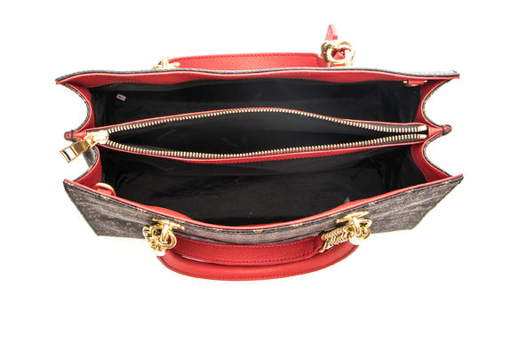 Tapiro Geantă de m&acirc;nă, cu curea de umăr lac negru - Genți femei