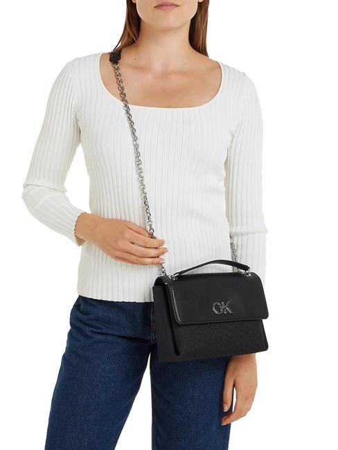 RE-LOCK Convertible Geanta de umar/ crossbody negru si negru - Genți femei