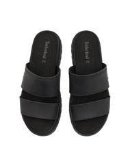 TIMBERLAND CLAIREMONT WAY Sandale papuci din piele negru plin de cereale - Pantofi femei - 3