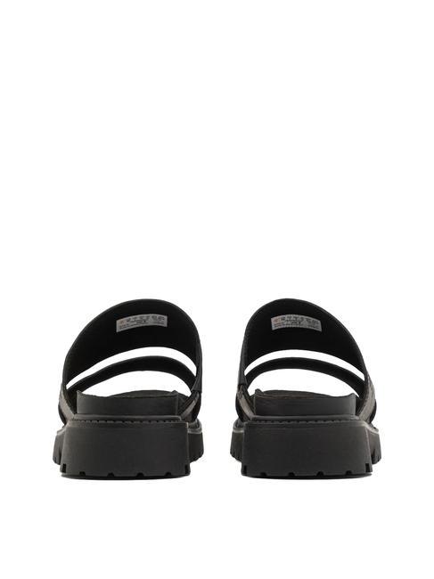 CLAIREMONT WAY Sandale papuci din piele negru plin de cereale - Pantofi femei