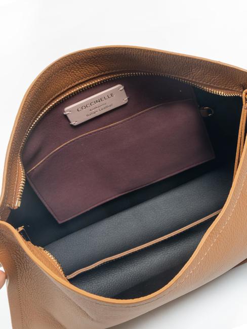 SNIP Geanta de umar din piele ciocanita cuir/noir - Genți femei