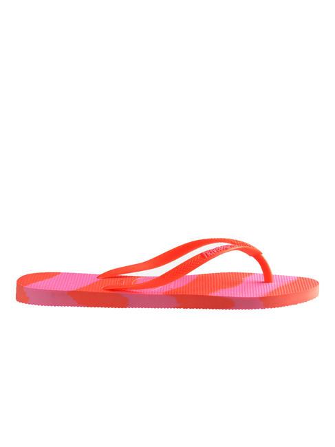 SLIM COLOR FUN Papuci flip-flop coral neon - Pantofi femei