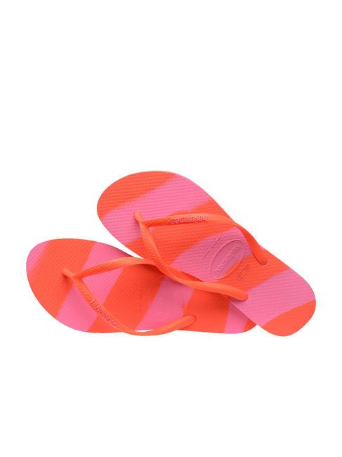 SLIM COLOR FUN Papuci flip-flop coral neon - Pantofi femei