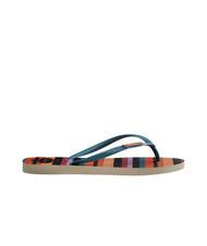 HAVAIANAS SLIM PATCHWORK Papuci flip-flop bej paie/albastru - Pantofi femei - 2