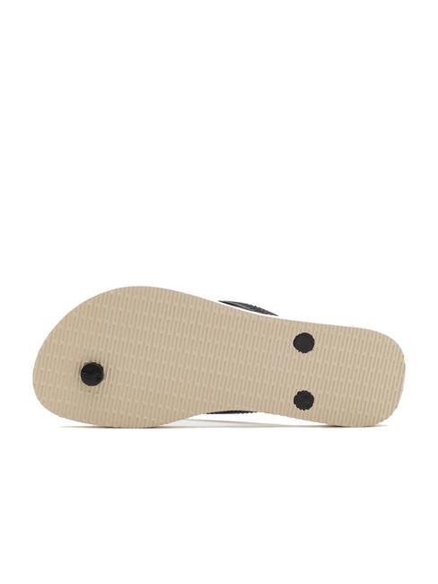 SLIM PATCHWORK Papuci flip-flop bej/negru - Pantofi femei