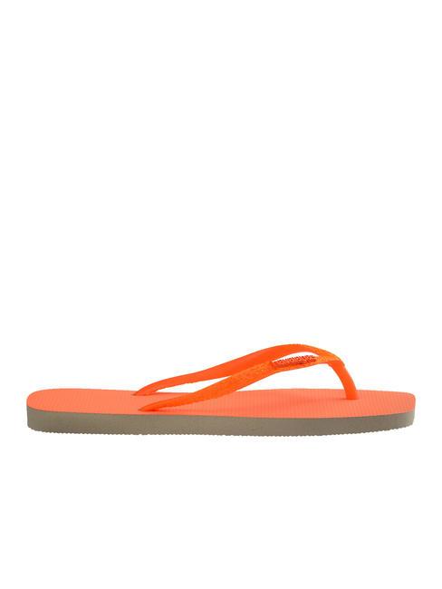 SQUARE GLITTER NEON Papuci flip-flop bej/portocaliu - Pantofi femei