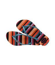 HAVAIANAS SLIM PATCHWORK Papuci flip-flop bej paie/albastru - Pantofi femei - 4