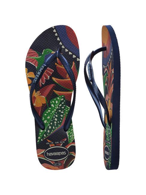  Flip-flip-uri SLIM TROPICAL NAVY / BLUE / NAVY - Pantofi femei